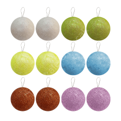 Toptan Yılbaşı Ağaç Süsleme Topları 12li 3cm Karışık