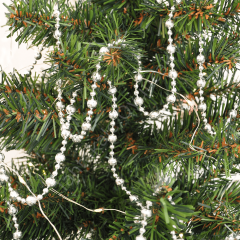 Toptan Yılbaşı Ağaç Süsleme Zinciri 270cm Gümüş