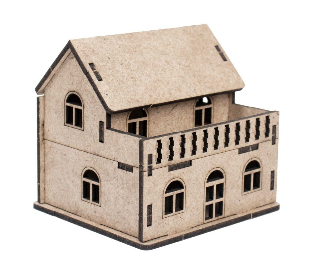 Toptan 3D Balkonlu Mini Ev Maketi