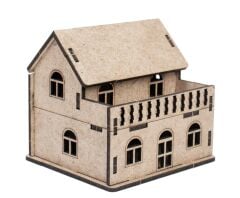 Toptan 3D Balkonlu Mini Ev Maketi