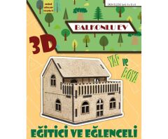 Toptan 3D Balkonlu Mini Ev Maketi