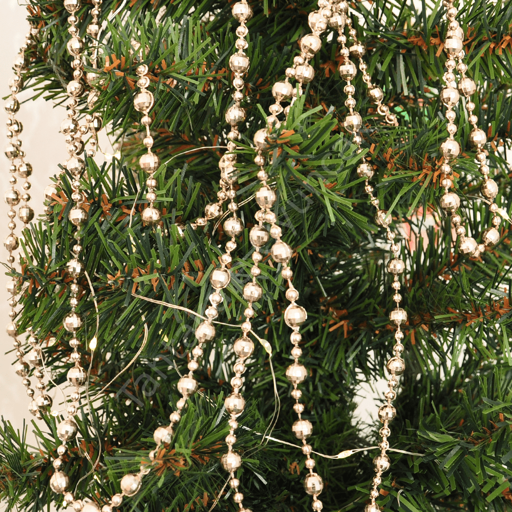 Toptan Yılbaşı Ağaç Süsleme Zinciri 270cm Gold