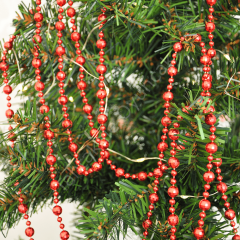 Toptan Yılbaşı Ağaç Süsleme Zinciri 270cm Kırmızı