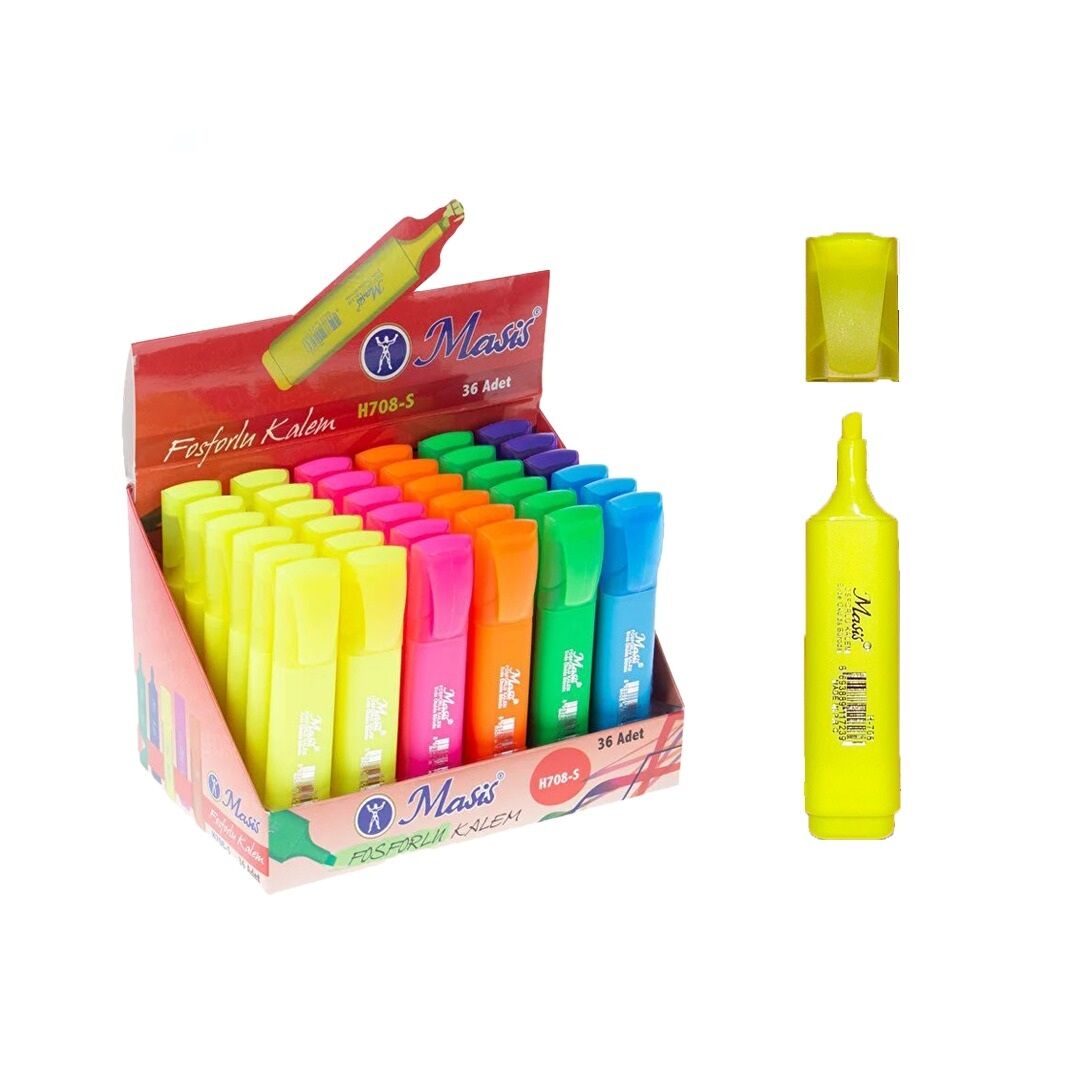 Toptan Masis Neon Renk Fosforlu Kalem