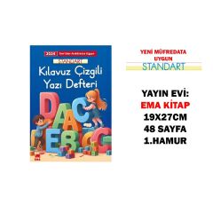 Toptan Kılavuz Dik Çizgili Yazı Defteri 19x27cm