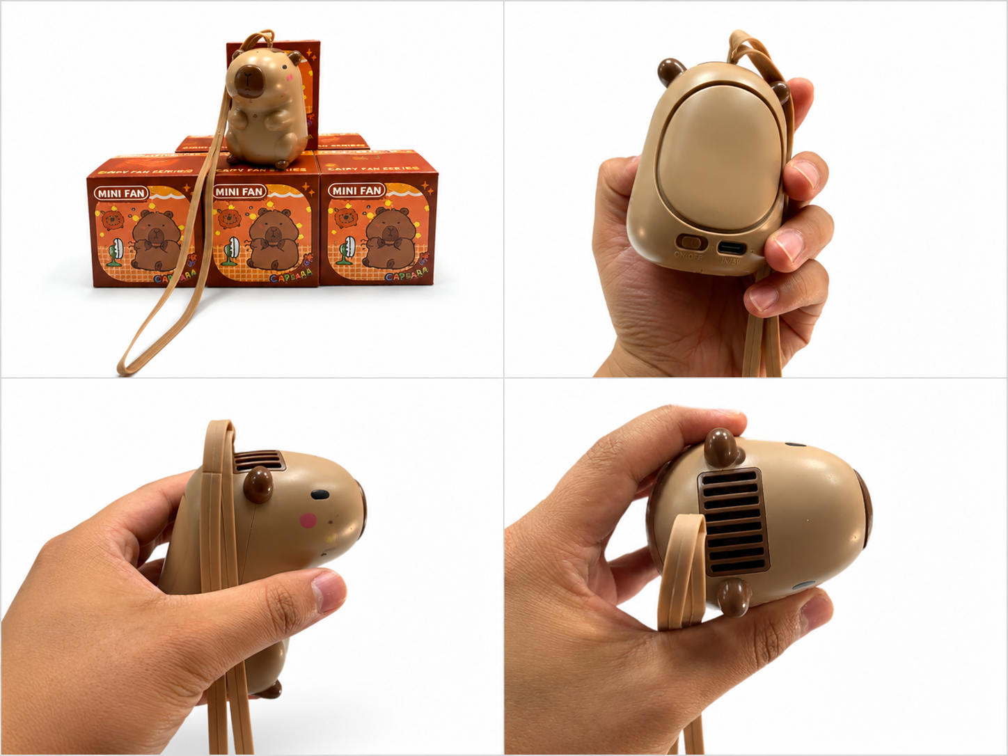 Toptan Kafesli Mini Fan Capybara