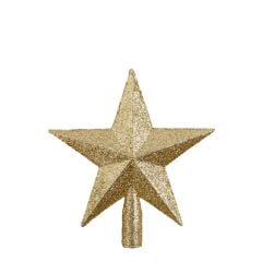 Toptan Çam Tepeliği Plastik Yıldız 15 Cm Altın