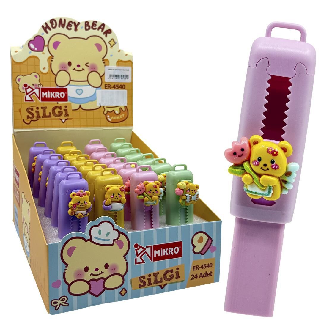 Toptan Mikro Honey Bear Sürgülü Silgi