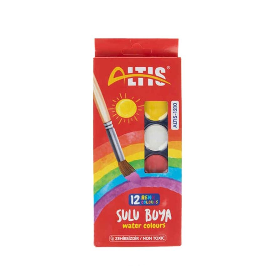 Toptan Altıs 12 Renk Sulu Boya Küçük Boy
