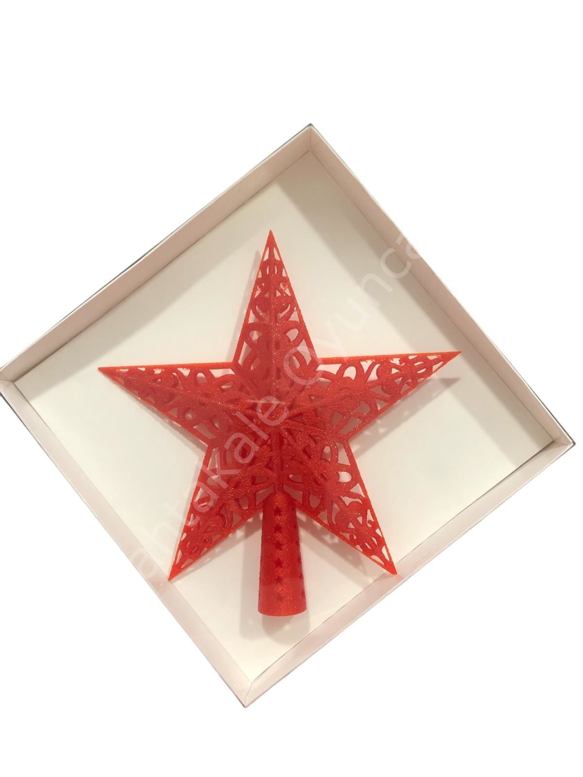 Toptan Çam Tepeliği Yıldız Kırmızı 19 Cm