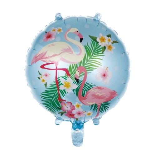 Toptan Folyo Balon Yuvarlak Flamingo Mavi Model