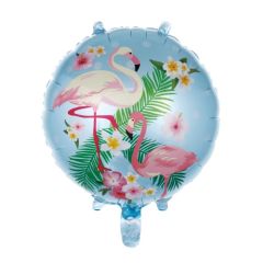 Toptan Folyo Balon Yuvarlak Flamingo Mavi Model
