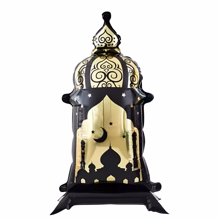 Toptan Ayaklı Ramazan Feneri - Siyah Metalik Şıklık