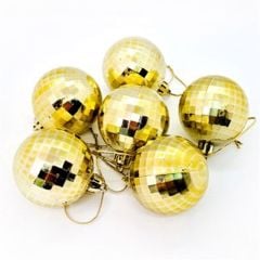 Toptan Disko Topu Ayna Altın 6 Cm 6lı