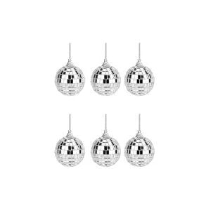 Toptan Disko Topu Ayna Gümüş 4 Cm 6lı