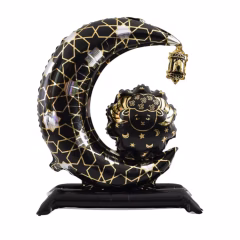 Toptan Ayaklı Siyah Ramazan Ayı Folyo Balon