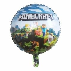 Toptan Folyo Balon Yuvarlak Minecraft Model
