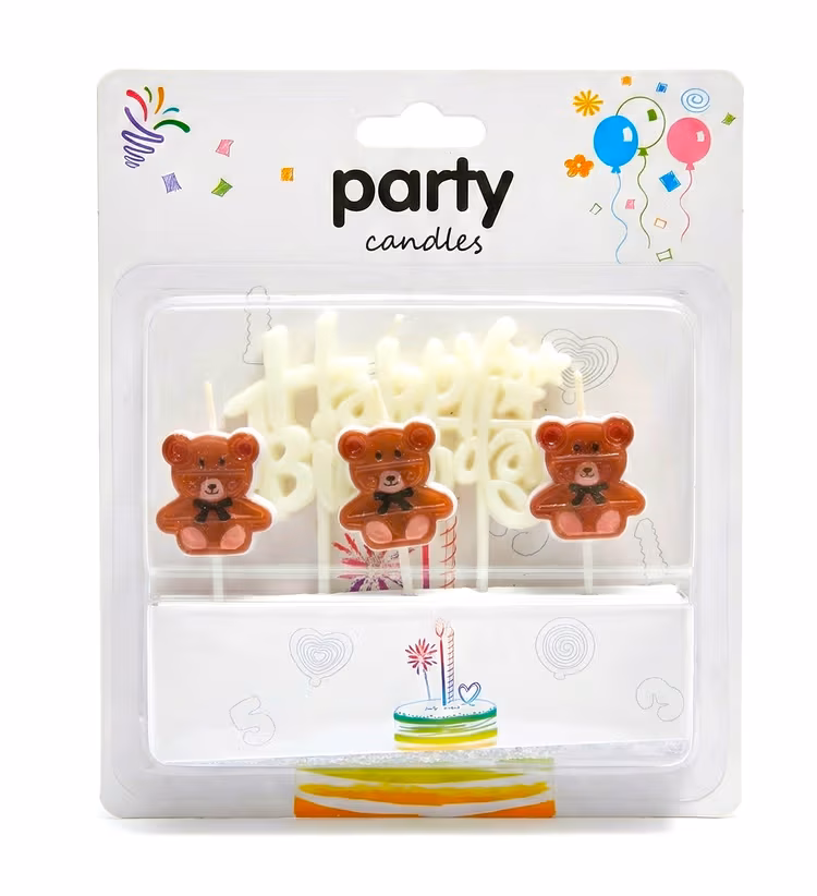 Toptan Ayı Happy Birthday 4lü Mum