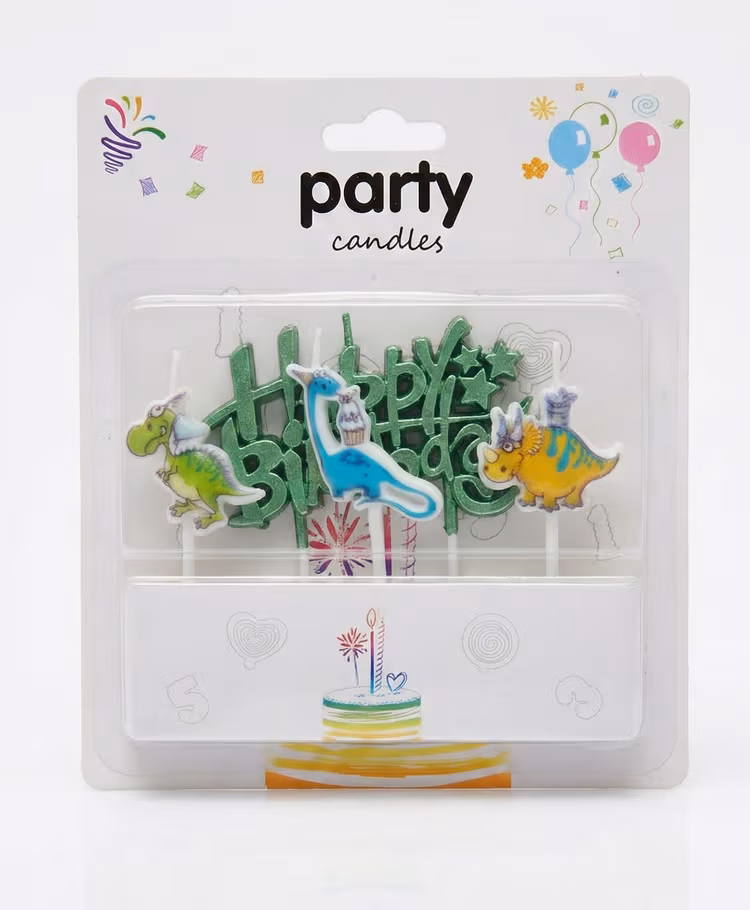 Toptan Dinazor Happy Birthday 4lü Mum