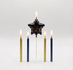 Toptan Mum Siyah Yıldız 5 Parça
