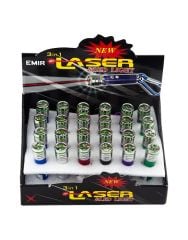 Toptan Lazerli Fener 3 in 1