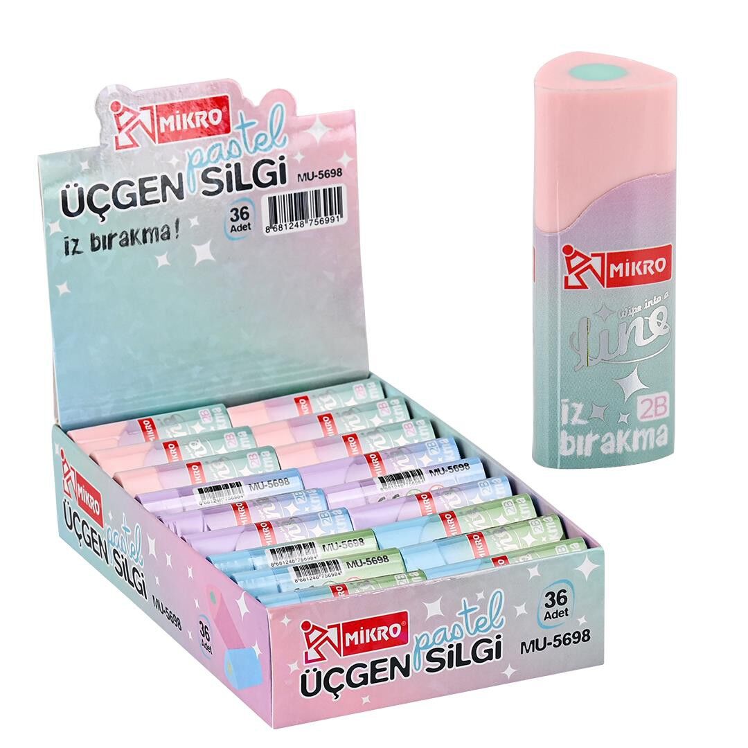 Toptan Mikro Pastel Üçgen Silgi