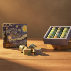 Toptan Vincent Van Gogh Serisi Desenli Kutulu Bant