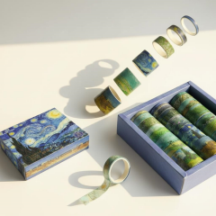 Toptan Vincent Van Gogh Serisi Desenli Kutulu Bant