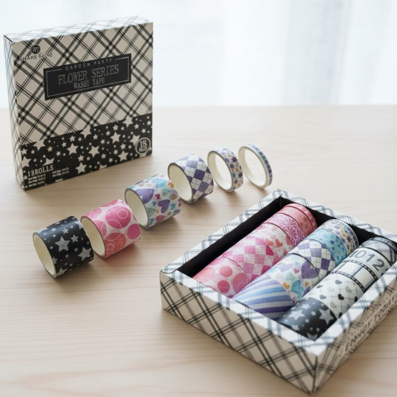 Toptan Share Mine Flower Serisi Desenli Kutulu Bant