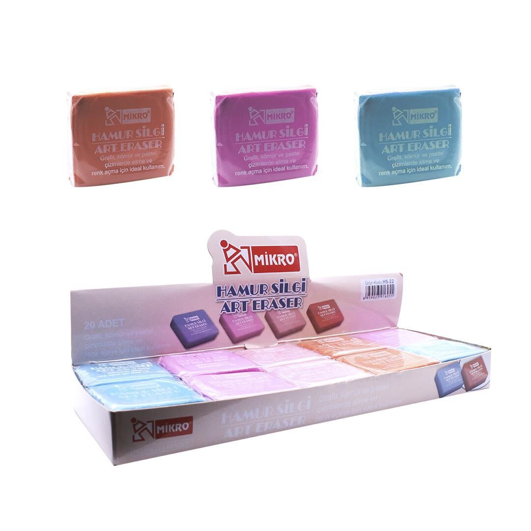 Toptan Mikro HS-22 Pastel Renk Büyük Hamur Silgi