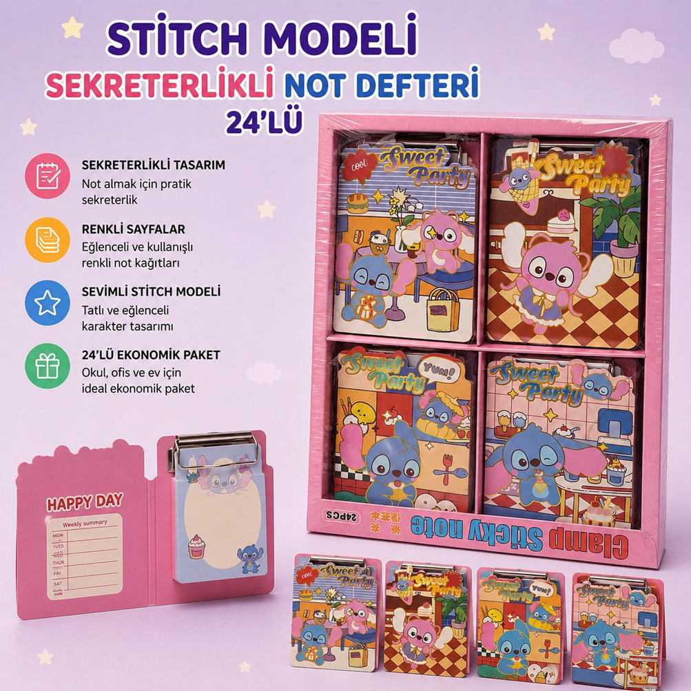 Toptan Stitch Sekreterlikli Not Defteri