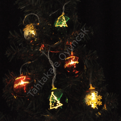 Toptan Yılbaşı Pilli Figürlü Led Işık 3m Karışık