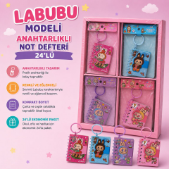 Toptan Labubu Model Anahtarlıklı Not Defteri