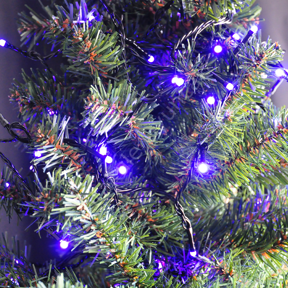 Toptan Pilli Led Işık 80 Led Mor Işık