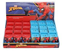 Toptan Spiderman Metal Hazneli Çift Bıçaklı Kalemtıraş