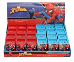 Toptan Spiderman Metal Hazneli Çift Bıçaklı Kalemtıraş