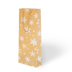 Toptan Lüks Karton Çanta 12x35 Varak Baskılı Yılbaşı