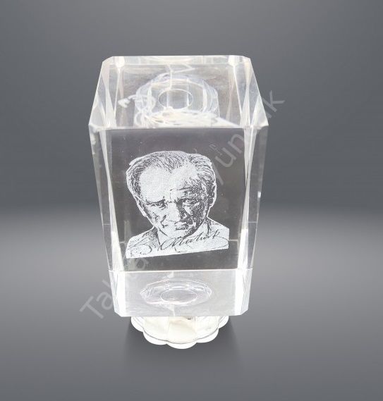 Toptan Kristal Işıklı Biblo Atatürk İmzalı