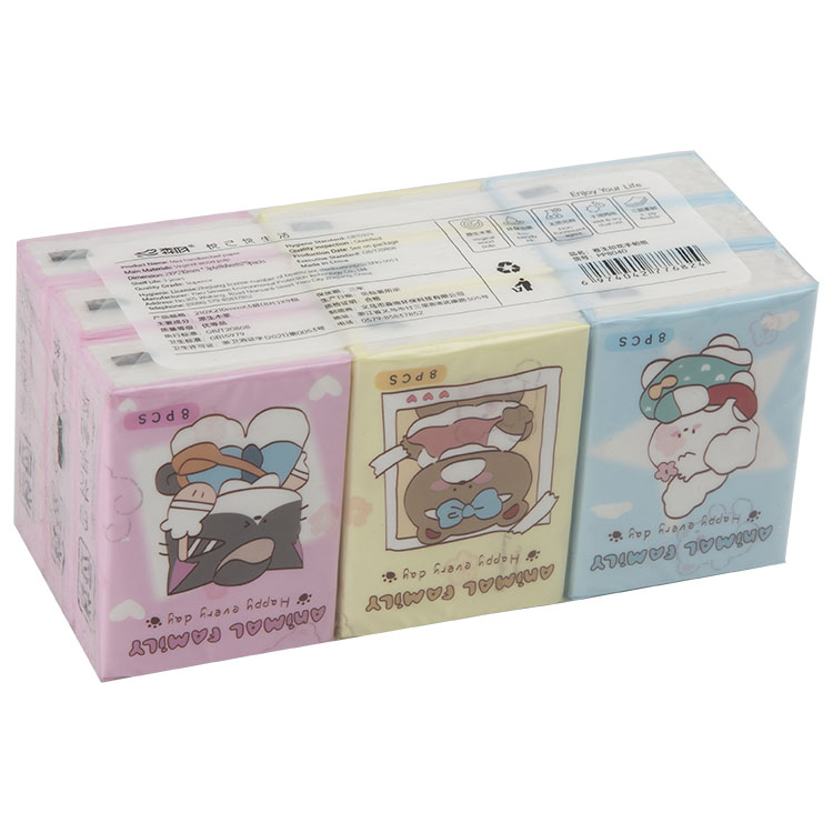 Toptan Baskılı Kuru Cep Mendili 9lu Paket