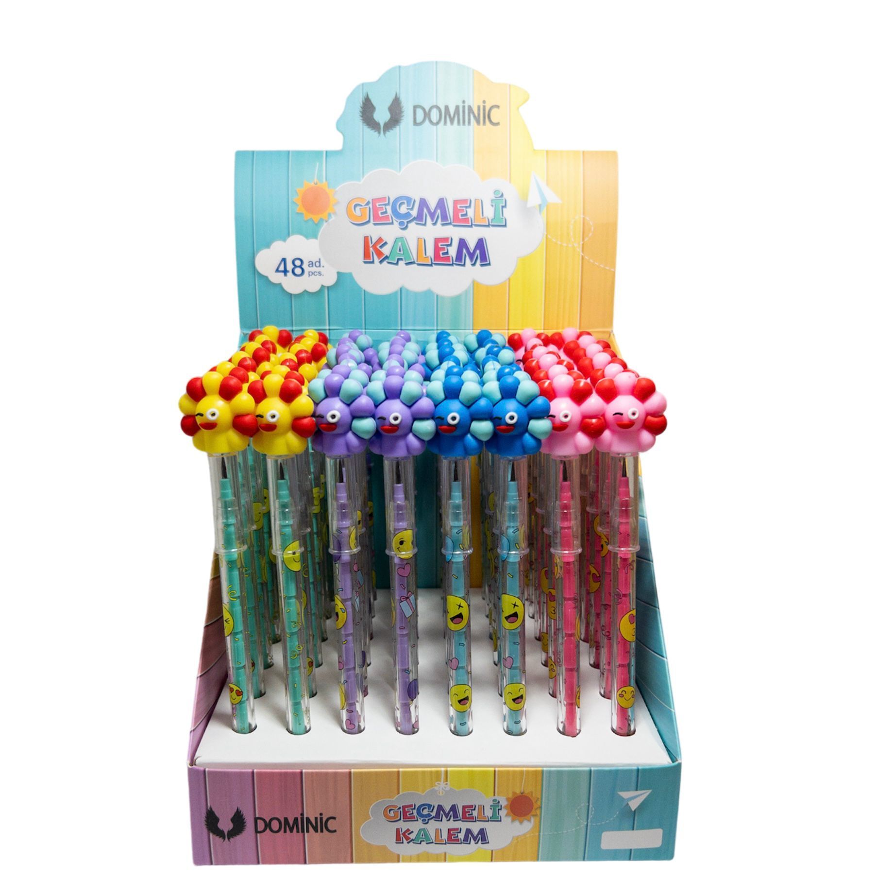 Toptan Kırtasiye Geçmeli Kalem Çiçek