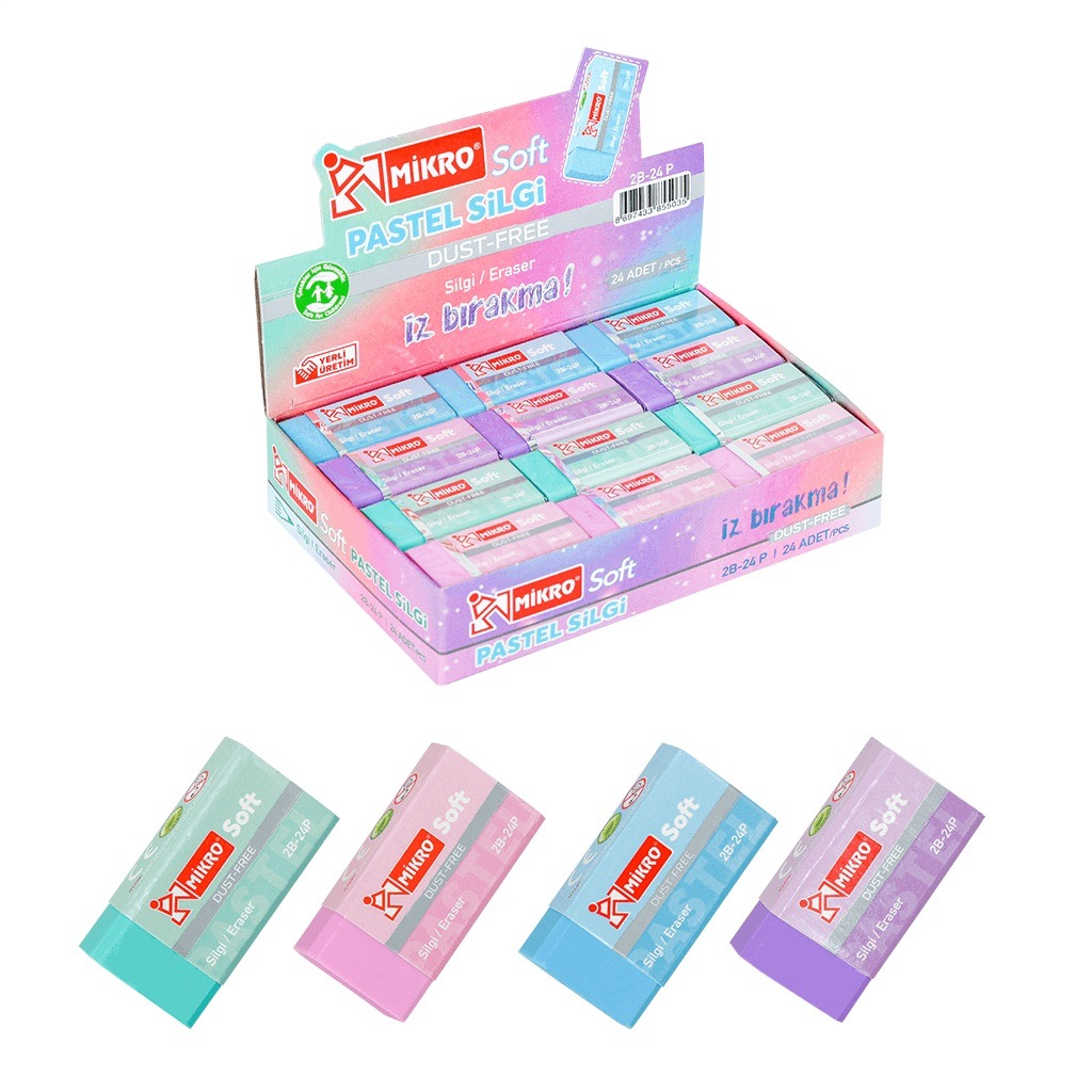 Toptan Mikro Pastel Soft Silgi 2B-24P