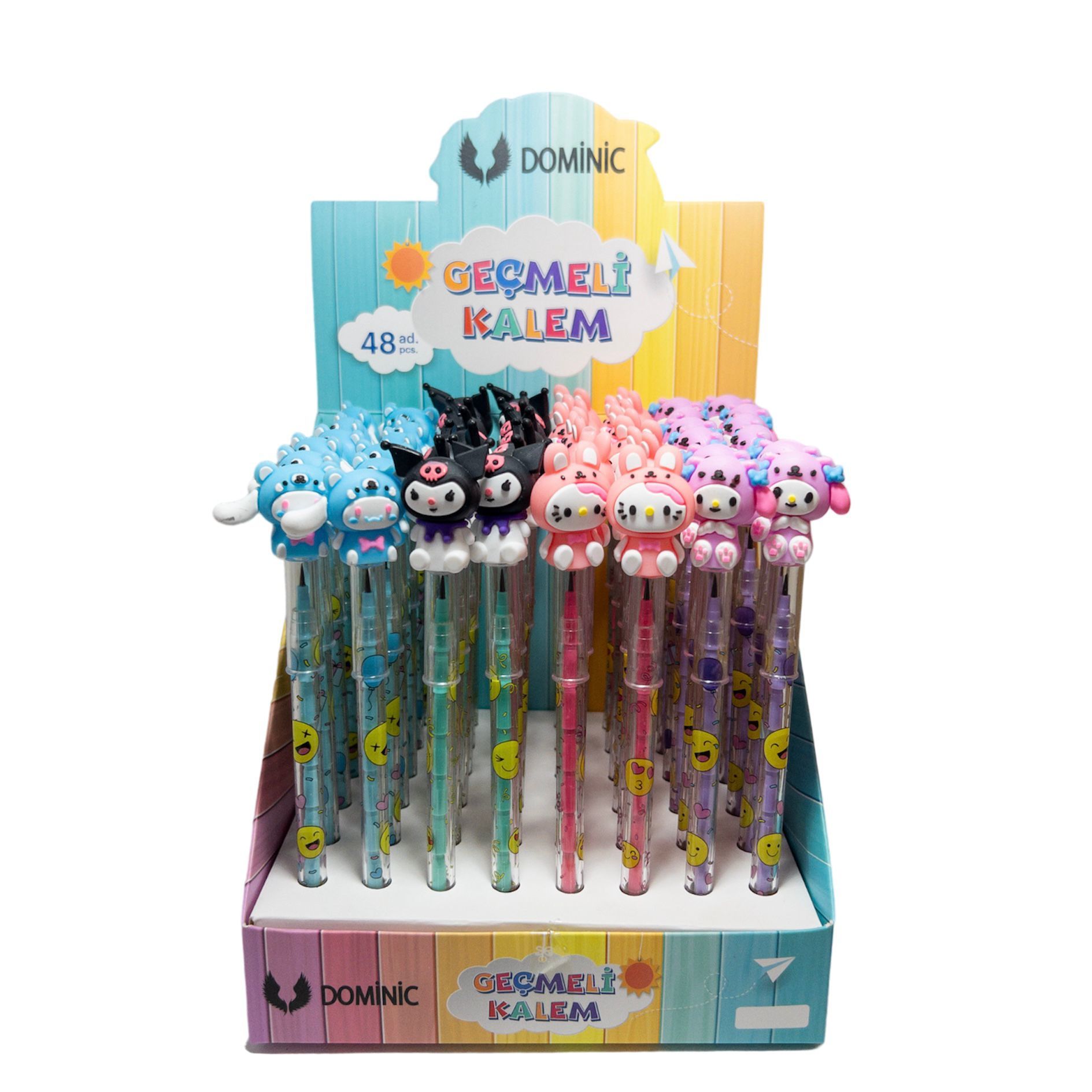 Toptan Kırtasiye Geçmeli Kalem Karışık Kahraman