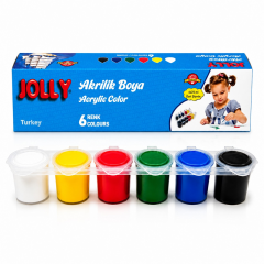 Toptan Jolly Şişe Akrilik Boya 6 Renk 25 ml