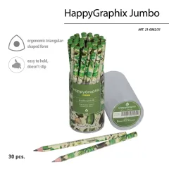 Toptan Happy Graphix Jumbo Baobab 30lu Kurşun Kalem 4B 3,5mm