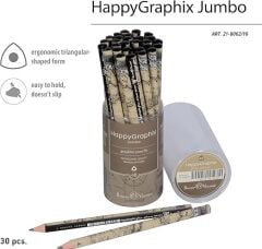 Toptan Happy Graphix Jumbo Harita 30lu Kurşun Kalem 4B 3,5mm