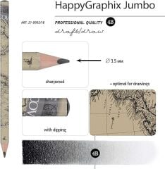 Toptan Happy Graphix Jumbo Harita 30lu Kurşun Kalem 4B 3,5mm