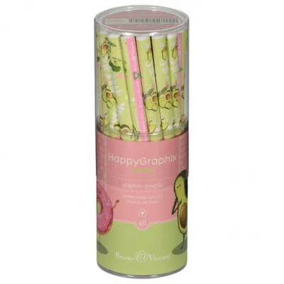 Toptan Happy Graphix Jumbo Avokado 30lu Kurşun Kalem 4B 3,5mm