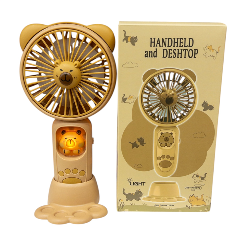 Toptan Şarjlı El Fanı Pervane - S097 Bear & Cat Edition