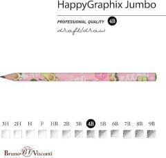 Toptan Happy Graphix Jumbo Mavi Avokado 30lu Kurşun Kalem 4B 3,5mm