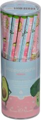 Toptan Happy Graphix Jumbo Mavi Avokado 30lu Kurşun Kalem 4B 3,5mm